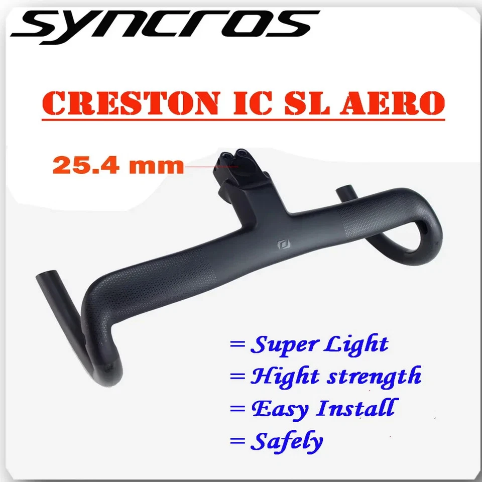 25.4mm Carbon IC SL AERO Integrated Cockpit Road Bike Handlebar Internal Cable - Image 1 of 4