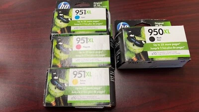 Genuine HP Ink Cartridge 950XL Black 951XL Cyan Magenta Yellow Free shipping - Image 1 of 2