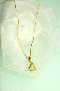 Collar 42 cm + colgante CORAZÓN 750 oro amarillo 18 quilates👍super REGALO💕WOW - Imagen 1 de 2