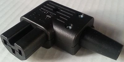 90° RIGHT ANGLE PLUG REWIRABLE IEC C15 HOT SOCKET,XBOX LCD KETTLE LEAD CONNECTOR - Image 1 of 4