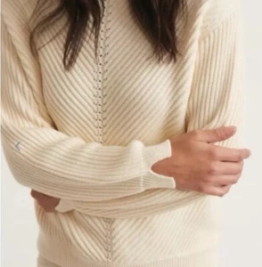NEU Marine Lagenlook Skylar Rollkragen Pullover Gr. XL Elfenbein Wollmischung Neu mit Etikett - Bild 1 von 8
