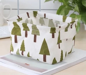 Storage Baskets Bins Small Cabinet Cute Cotton Fabric Container Basket w/Handle - Picture 1 of 3