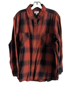 Brixton Bowery Flannel Plaid Long Sleeve Shirt Outdoors Casual Mens Large Skate - Picture 1 of 5