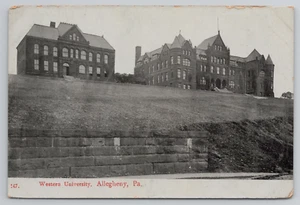 Allegheny PA Western University of Pennsylvania Postcard Postmark 1908 - Picture 1 of 5