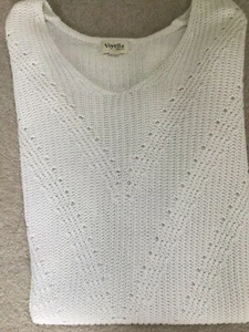 Vintage VIYELLA Jumper Lightweight Cream Oatmeal Size Petite Small 8? 10? 12? - Picture 1 of 10