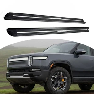 2Pcs Fixed Running Board Nerf Bar Side Step for Rivian R1T R1S 2022 2023 2024 - Imagen 1 de 7
