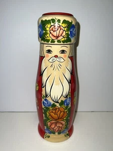 Vtg Russian Nesting Santa Bottle Holder. 11 X 3.25 inches Excellent Condition - Picture 1 of 7
