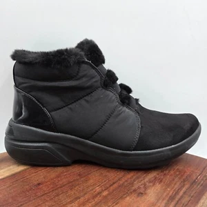 Bzees Grace Puff Boots Women's 8.5M Black Comfort Faux Fur Slip On Shoes Booties - Picture 1 of 12