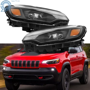 Right&Left Headlights Assembly For jeep cherokee 2019-2022 Black LED W/Ballast - Picture 1 of 18