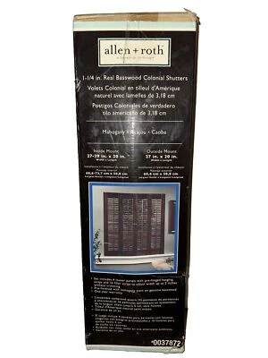 Persianas coloniales Allen + Roth #0037872 de tilo real caoba nuevas en caja Foto 1 de 4