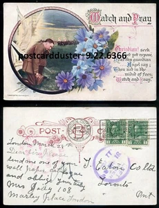 CANADA MILITARY Postcard 1919 WW1 Sentimental, Soldier Battle Prayer Angel - Picture 1 of 3