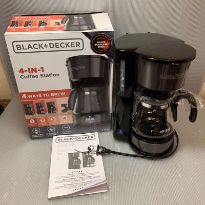 Black & Decker 4-in-1 Coffee Station 5-Cup Blk Stainless Steel Drip Coffee Maker - Image 1 of 4