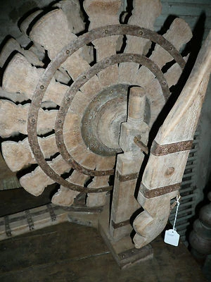 Ancien rouet indien bois / métal Rajahstan XIXe - Photo 1/4