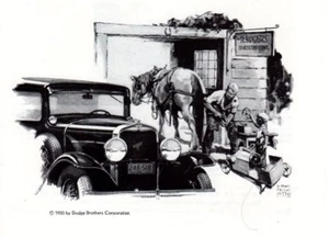 Vintage Print Auto Car Ad Dodge Dependability Rogers Hufeisen Horseart 1930 - Bild 1 von 3