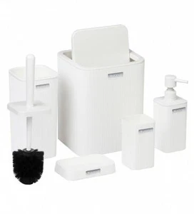 HowHomely Badezimmerzubehör Badezimmerset weiß Badausstattung 5er Set Badset - Bild 1 von 7