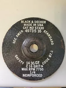 7 x 1/4 x 7/8 BLACK & DECKER GRINDING WHEEL PACK OF 10 #57430 (MADE IN THE USA) - Picture 1 of 1