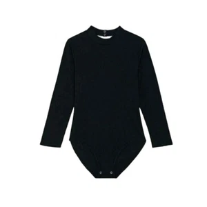 Ba&sh Damen Monia Body Einfarbig Schwarz 3/4 Arm Stehkragen Rückenfrei XS Neu - Bild 1 von 7