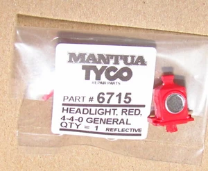 HEADLIGHT PART # 6715 RED WITH SILVERED LENS FOR MANTUA TYCO 4-4-0 GENERAL, HO - Picture 1 of 4