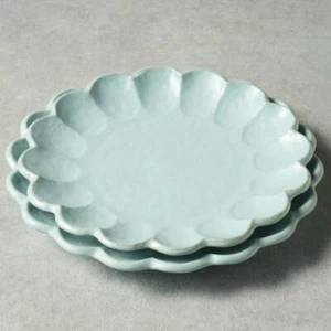 KANEKO KOHYO Rinka Plate L Set of 2 Size 24.5cm & 26.5cm  MINO YAKI Blue - Picture 1 of 3