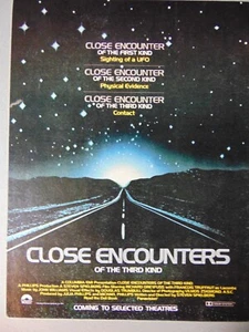1977 CLOSE BEGEGNUNGEN of the THRID KIND Movie Film Release photo print ad - Bild 1 von 1