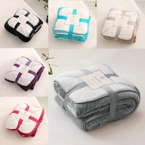 Sherpa Throw Soft Plush Cozy Warm Fleece Luxury Reversible Blanket Home Sofa Bed - Picture 1 of 51