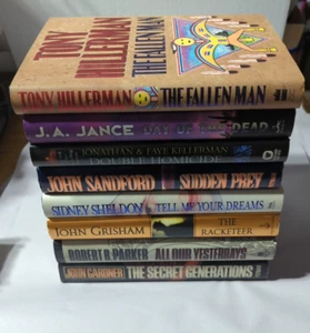 THRILLER MYSTERY SUSPENSE HARDCOVER BOOK LOT (8) GRISHAM SANDFORD KELLERMAN + - Picture 1 of 4