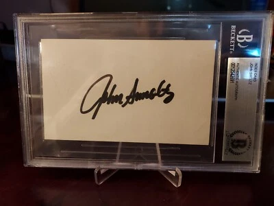 John Smoltz atlanta braves signed 3x5 index card coa beckett slabbed auto - Image 1 of 4