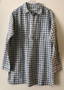 SEASALT Womens ARTS AND CRAFTS Cotton Woven Check Shirt Blouse Top Casual 8- 12