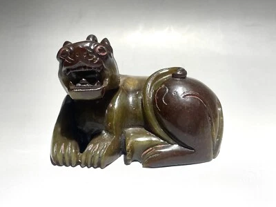 Rare Chinese Han dynasty Hetian jade tiger statue - Image 1 of 4