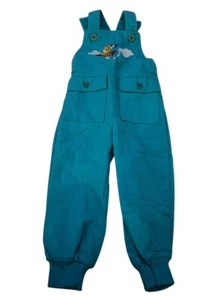 Vintage Healthtex 2T Teal Corduroy Overalls Airplane Embroidery 1980s NWOT - Picture 1 of 6