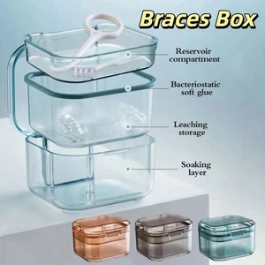 Three Layers Invisible Braces Boxes Draining Transparent Dental Braces Container - Picture 1 of 16