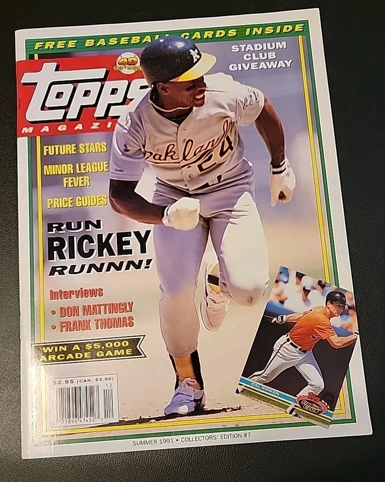 Topps Magazine Collectors Edition Bonus Cards Summer 1991 #7 Rickey Henderson Bo - Image 1 of 4