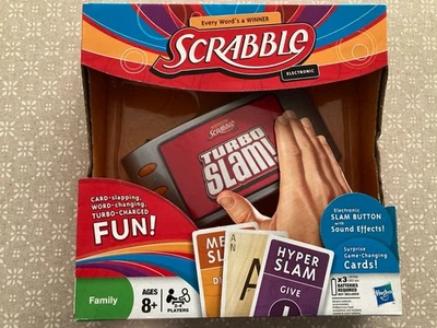 Scrabble Slam Card Game, electronic slam button with sound effect, new. - Image 1 of 2