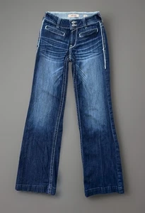 Ariat Damen Jeans 25R 25x32 Marine R.E.A.L Mid Rise Boot Entwined Blue Denim - Bild 1 von 13