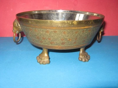 Decorative Bowl in Oriental/ Indian Style from Brass – Marking INDIA - Image 1 of 4