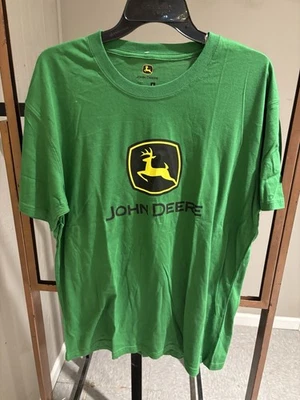 Camiseta de algodón verde John Deere talla grande.Manga corta.Vibrante verde y amarillo Foto 1 de 4