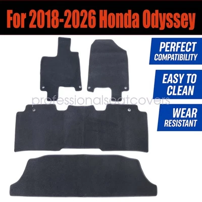 Replacement Front & Rear Floor Mats Carpet Velour For 2018-2026 Honda Odyssey 4X - Image 1 of 4