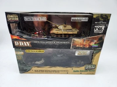 Unimax Forces of Valor 1:72 Soldier Bundle U.S. M4A1 Sherman & German King Tiger - Image 1 of 4