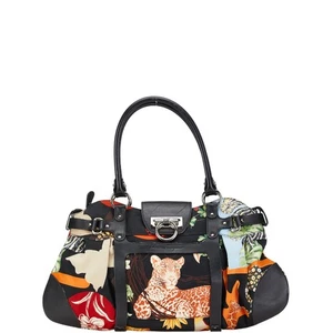 Salvatore Ferragamo Savanna Animals Handbag AU-21 7477 Women 【Used】 - Picture 1 of 10