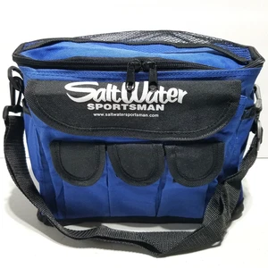 Borsa Multiuso con Cerniera Tasche Blu Cinghia Rimovibile Pesca Caccia Golf - Foto 1 di 12