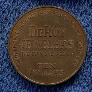 DeRoy Jewelers Medaille The Diamond People Ten Dollars Pittsburgh Pennsylvania - Bild 1 von 2