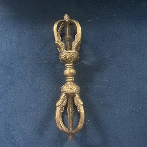 "Vajra Dorje budista tibetano hecho a mano de latón 5"" Thunderbolt 8 radios de colección" - Imagen 1 de 6