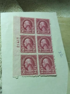 George Washington Two Cent USPS Stamp Red Very Rare! (Set Of 6 Unused) - Picture 1 of 2