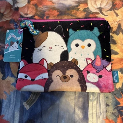 Squishmallows Plush Pink Satin Lined Zipper Pouch Pencil Case, Cosmetic Bag-NWT - Image 1 of 4