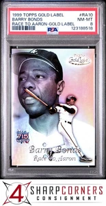 1999 TOPPS GOLD LABEL RACE TO HANK AARON GOLD #RA10 BARRY BONDS PSA 8 - Picture 1 of 3