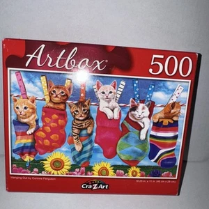 ARTBOX Titolo: Gatti da appendere fuori NUOVO PUZZLE amanti degli animali regalo festa fantasia - Foto 1 di 6
