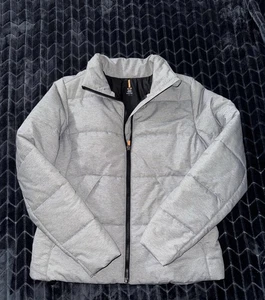 Lucy Damen grau durchgehender Reißverschluss Stehkragen Tasche Thermo Jacke Größe M - Bild 1 von 9
