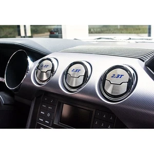 A/C Vent Trim Yellow CF '2.3T' Inlay for 2015-2016 Ford Mustang [Brushed] - Picture 1 of 5