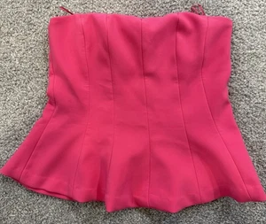 ZARA Damen Trägerloses Schößchen Korsett Top Hot Pink Größe M Made in Morocco - Bild 1 von 7