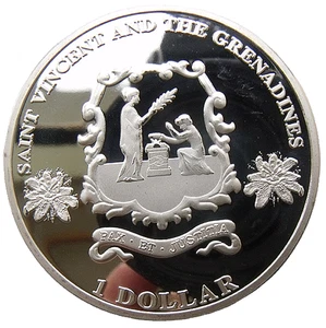 SAINT VINCENT & GRENADINES - BRITISH CARIBBEAN 1 DOLLAR 2014 40mm 200PCS MINTAGE - Picture 1 of 4